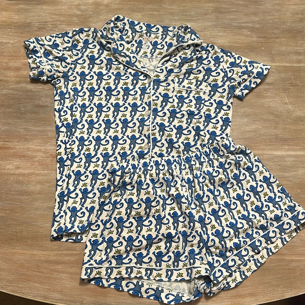Roller Rabbit Women’s XS Blue Monkey Pajama Set
